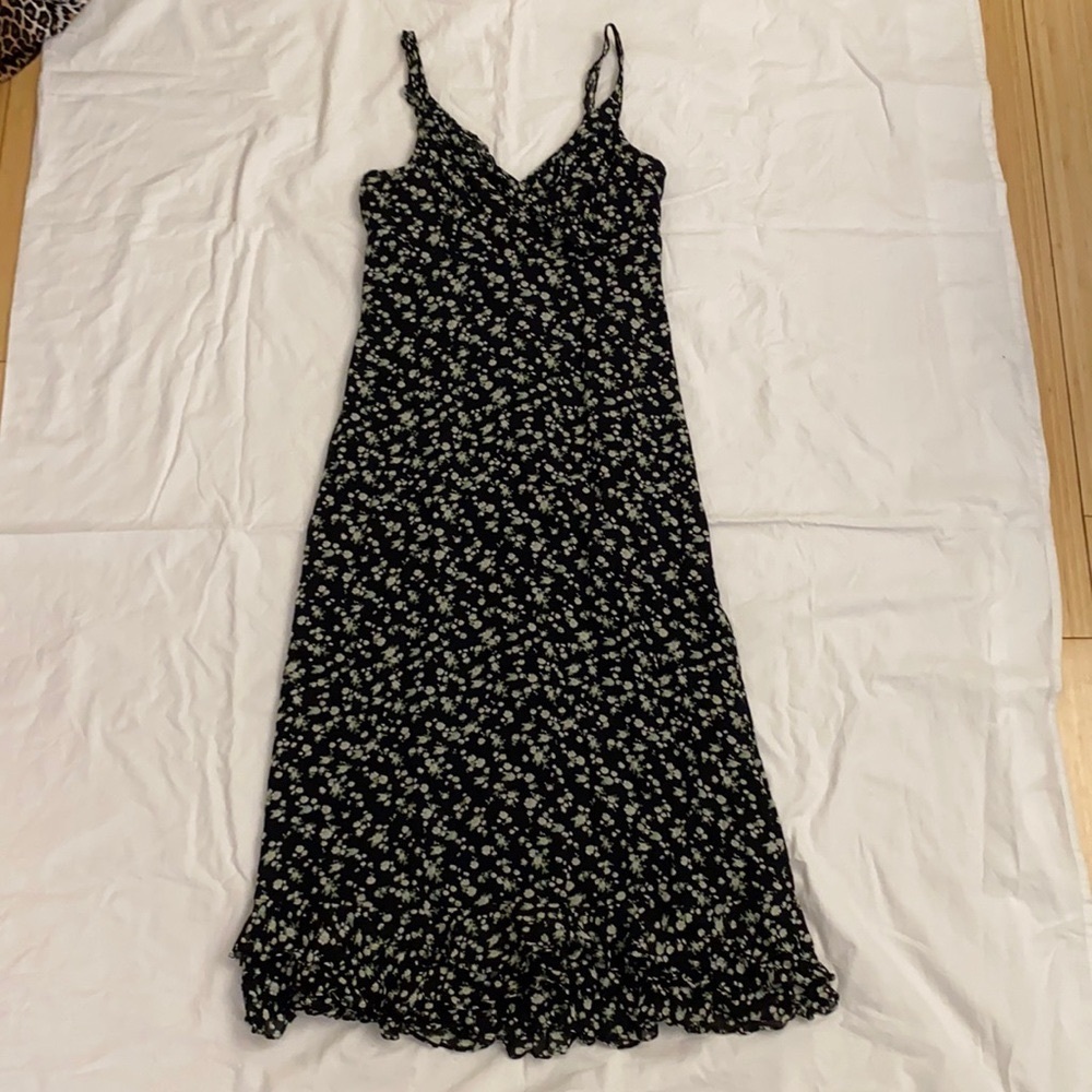 & Other Stories Frilled Crepe Chiffon Midi Dress